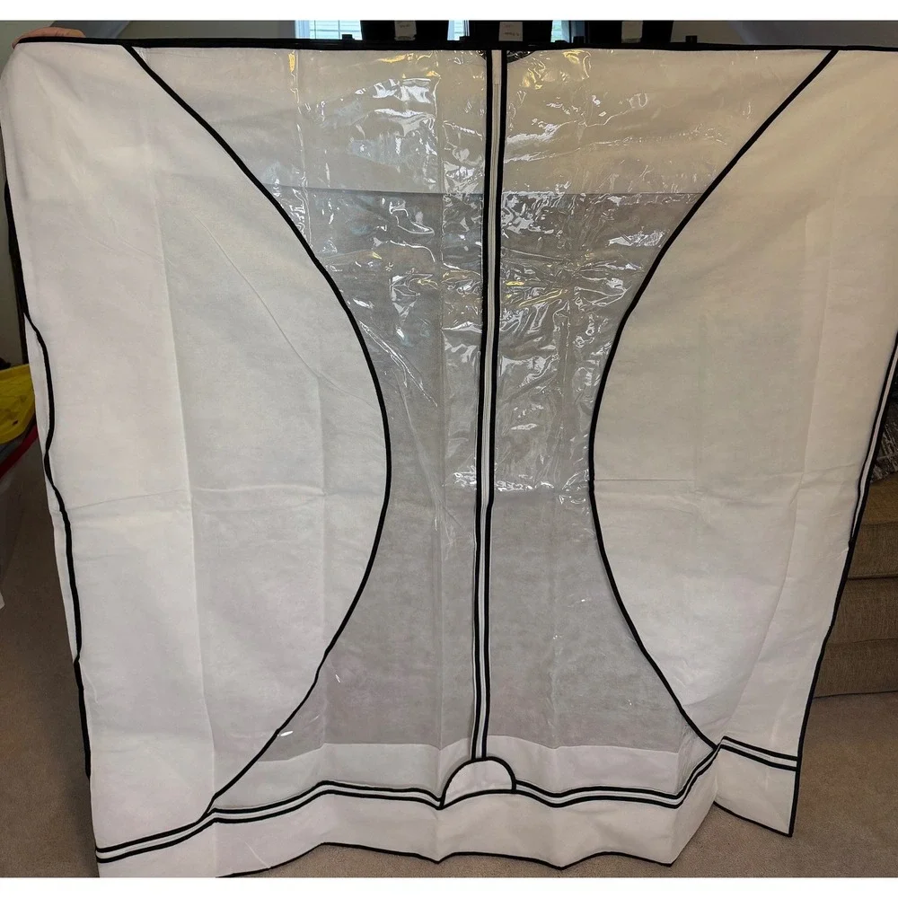 NWT Standard Sz White Portable Wardrobe Closet Garment Cover Clothing Protection